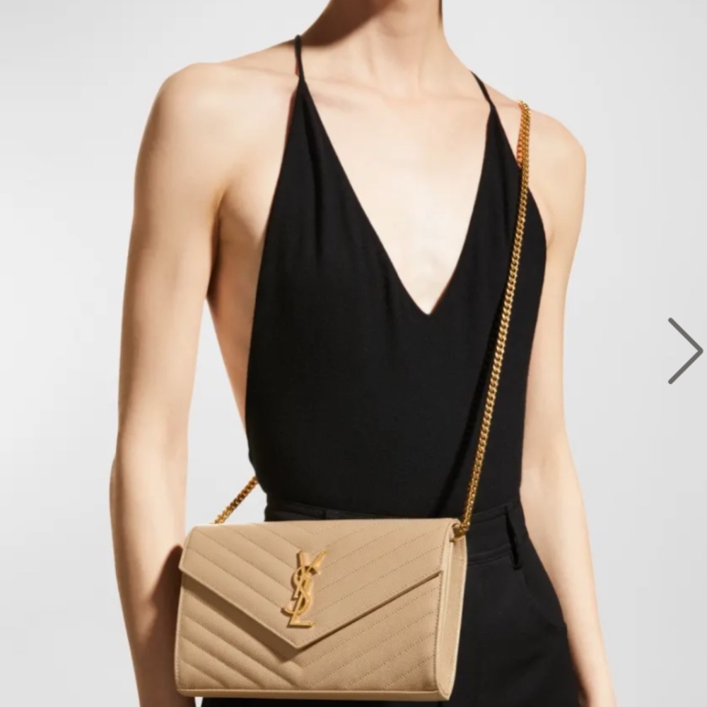 Ysl Monogram Large Wallet On Chain In Grained Lea… - image 2